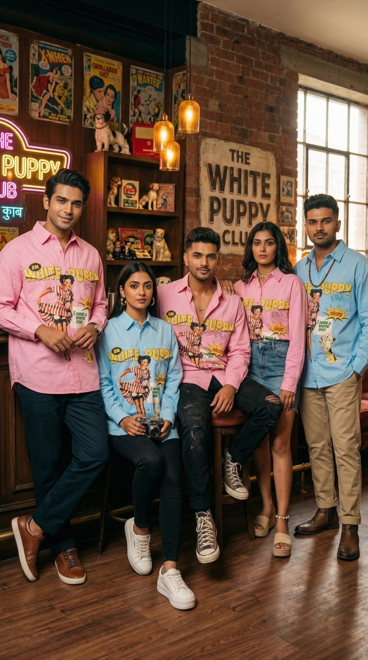 White Puppy Club Oversized Shirt — Premium Cotton Twill — view 7