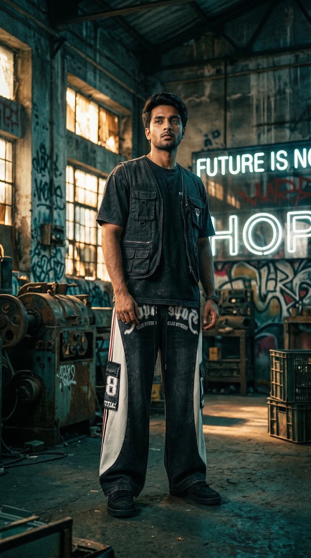 Energy Lower — Tapered Fit Joggers in Black — view 3