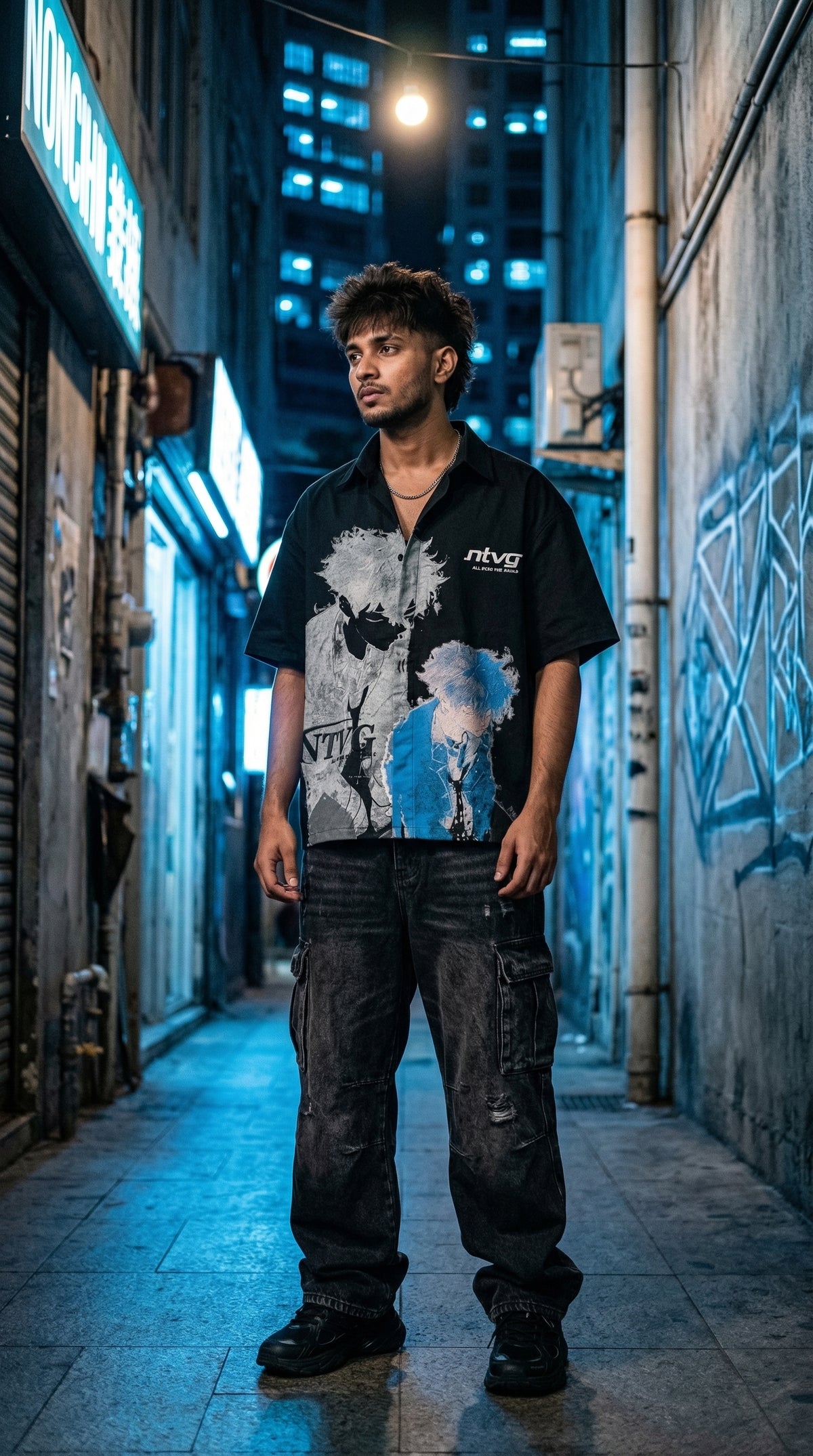 Globe Graphic Oversized Shirt — Sanki Premium Fit — view 3