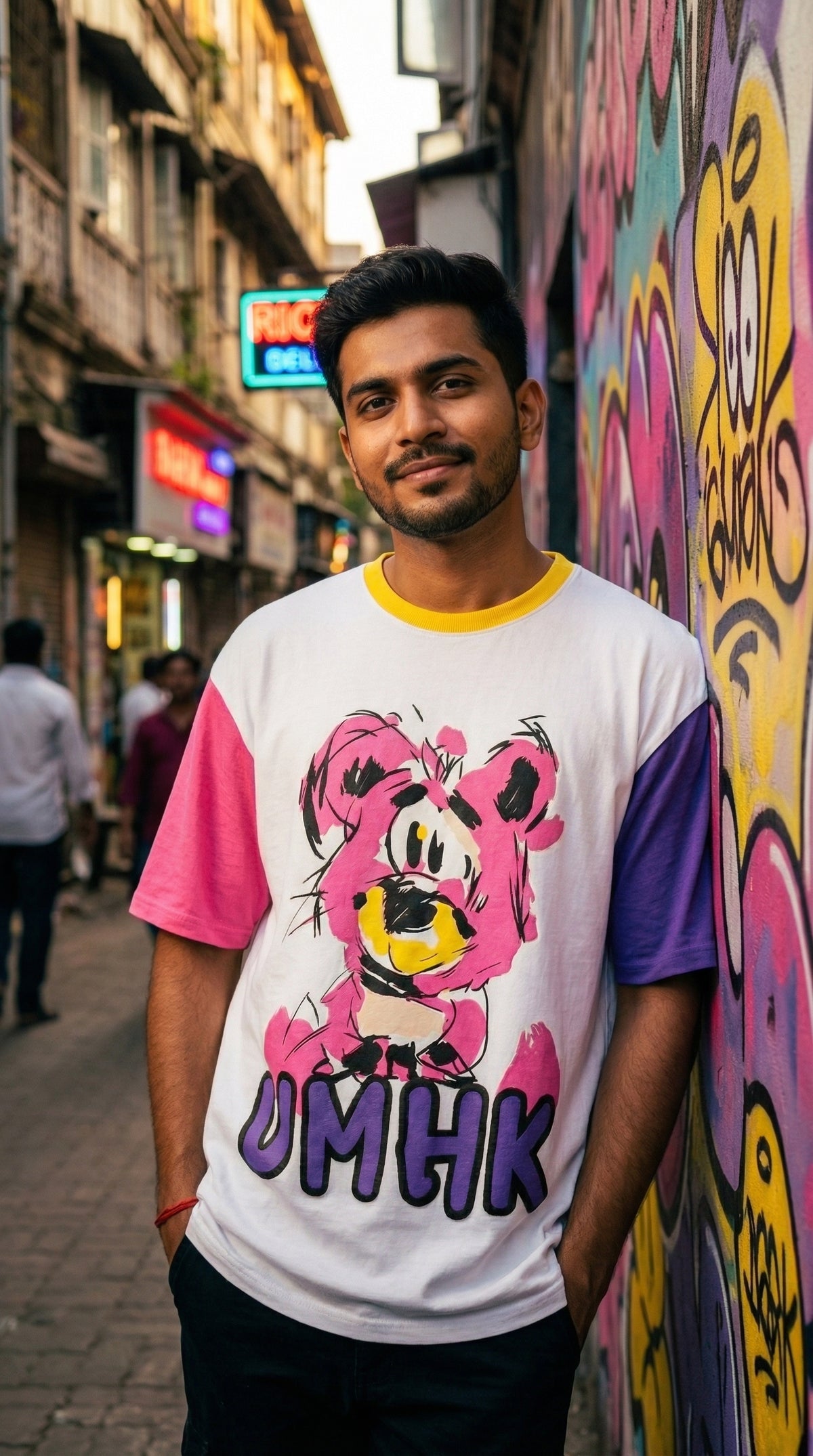 UMHK Oversized Bio-Washed Tee — Graphic Front Print — view 4