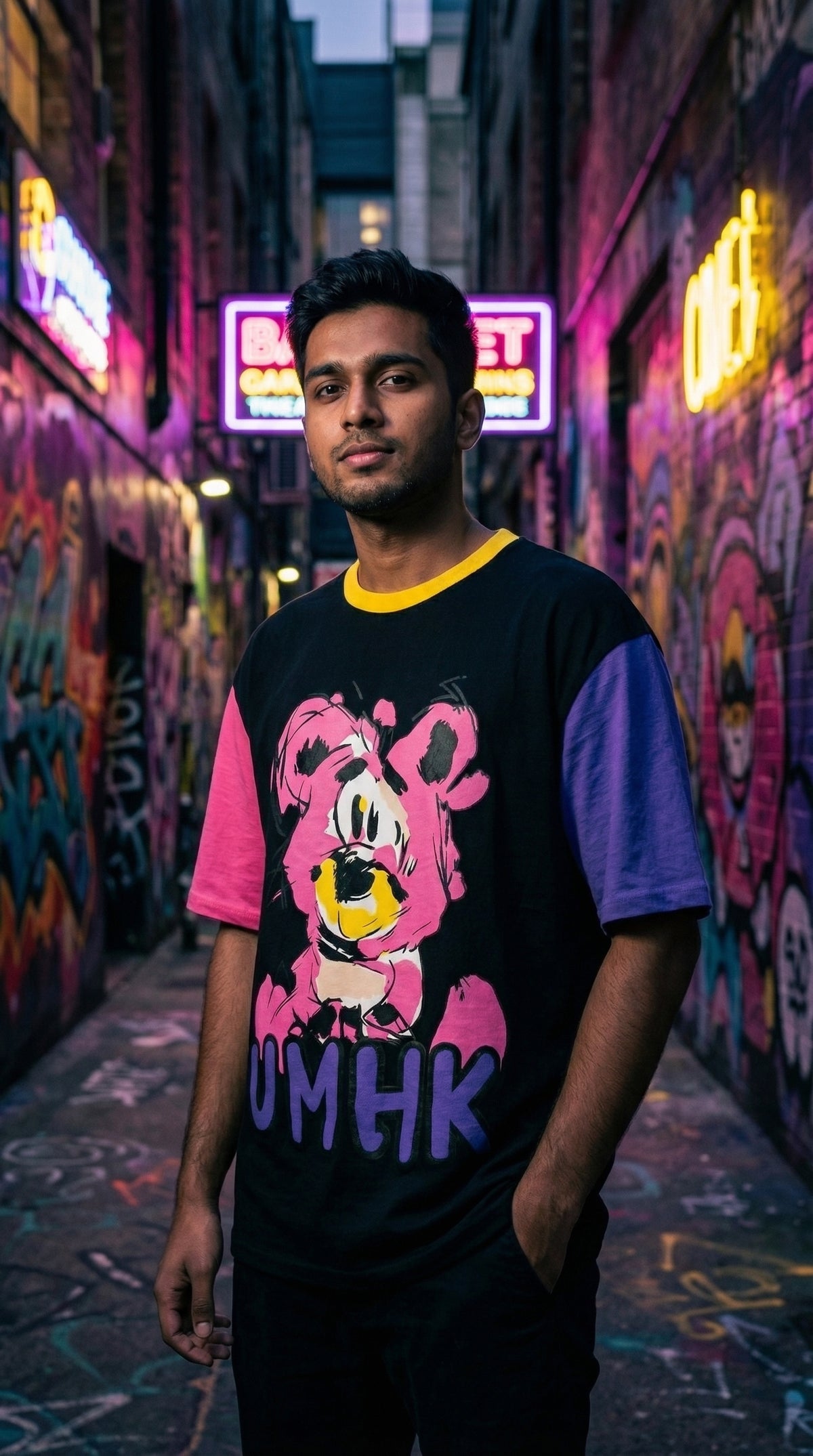 UMHK Oversized Bio-Washed Tee — Graphic Front Print — view 5