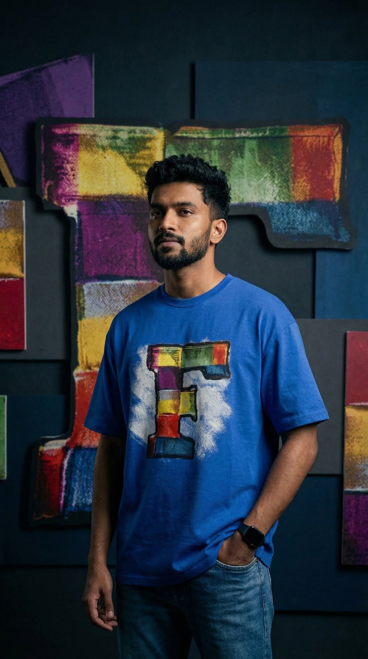 Vibrant Future Oversized Tee — Graphic Cotton Fit — view 4
