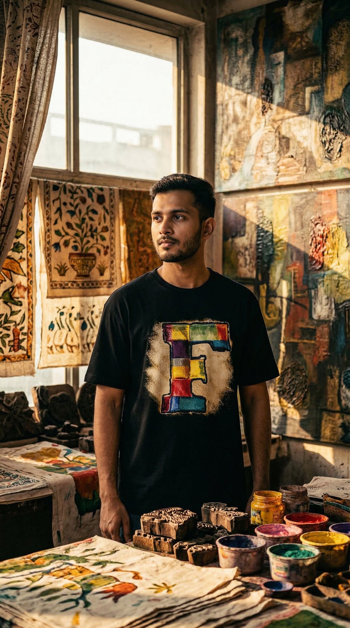 Vibrant Future Oversized Tee — Graphic Cotton Fit — view 5