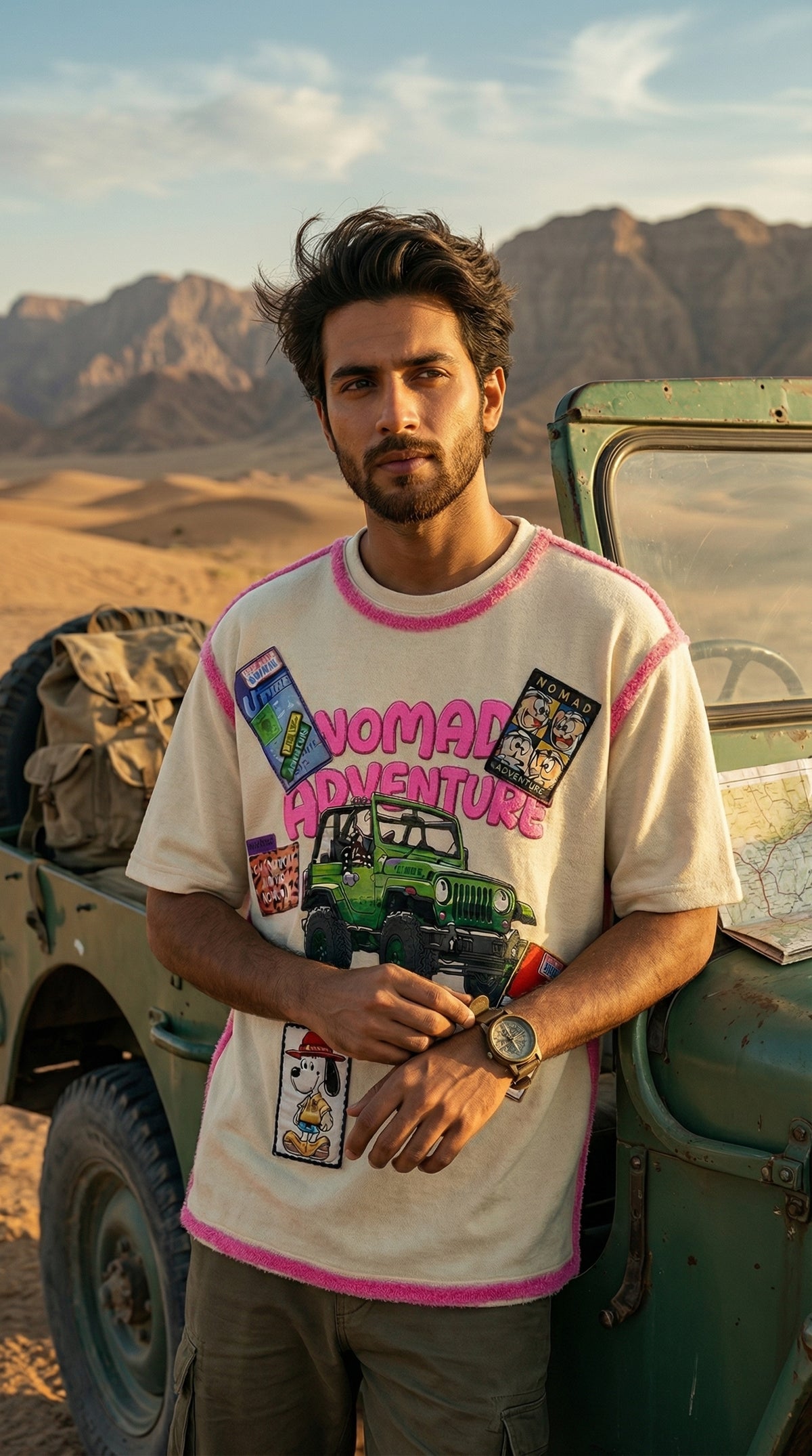 Nomad Graphic Oversized Tee — Premium Cotton Drop Shoulder — view 3