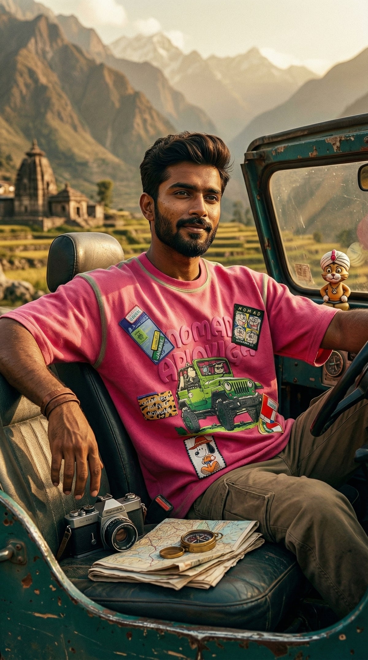 Nomad Oversized Tee — Pink Bio-Washed Cotton — view 3