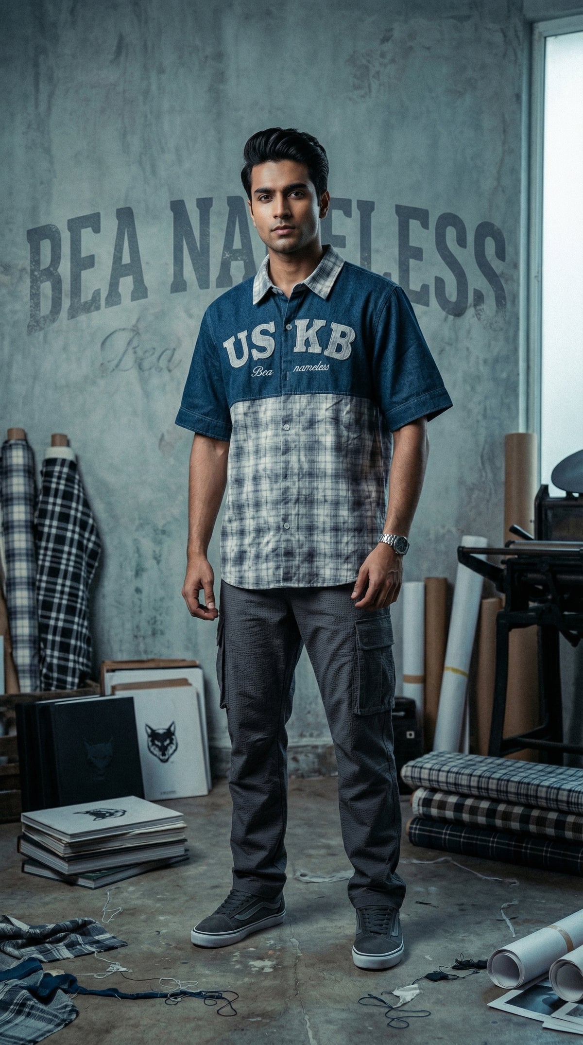 Tear Down Graphic Shirt — Oversized Camp Collar Fit — view 3