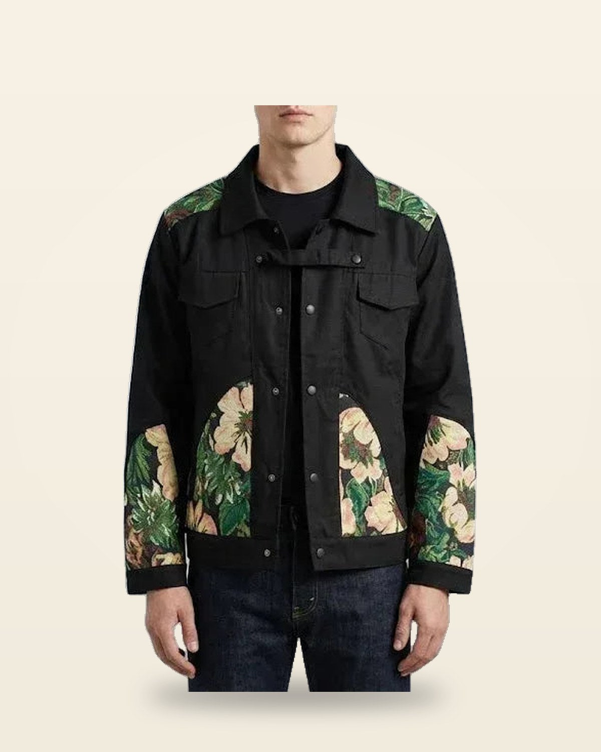 Monochrome Jacquard Shacket — Structured Weave Fit