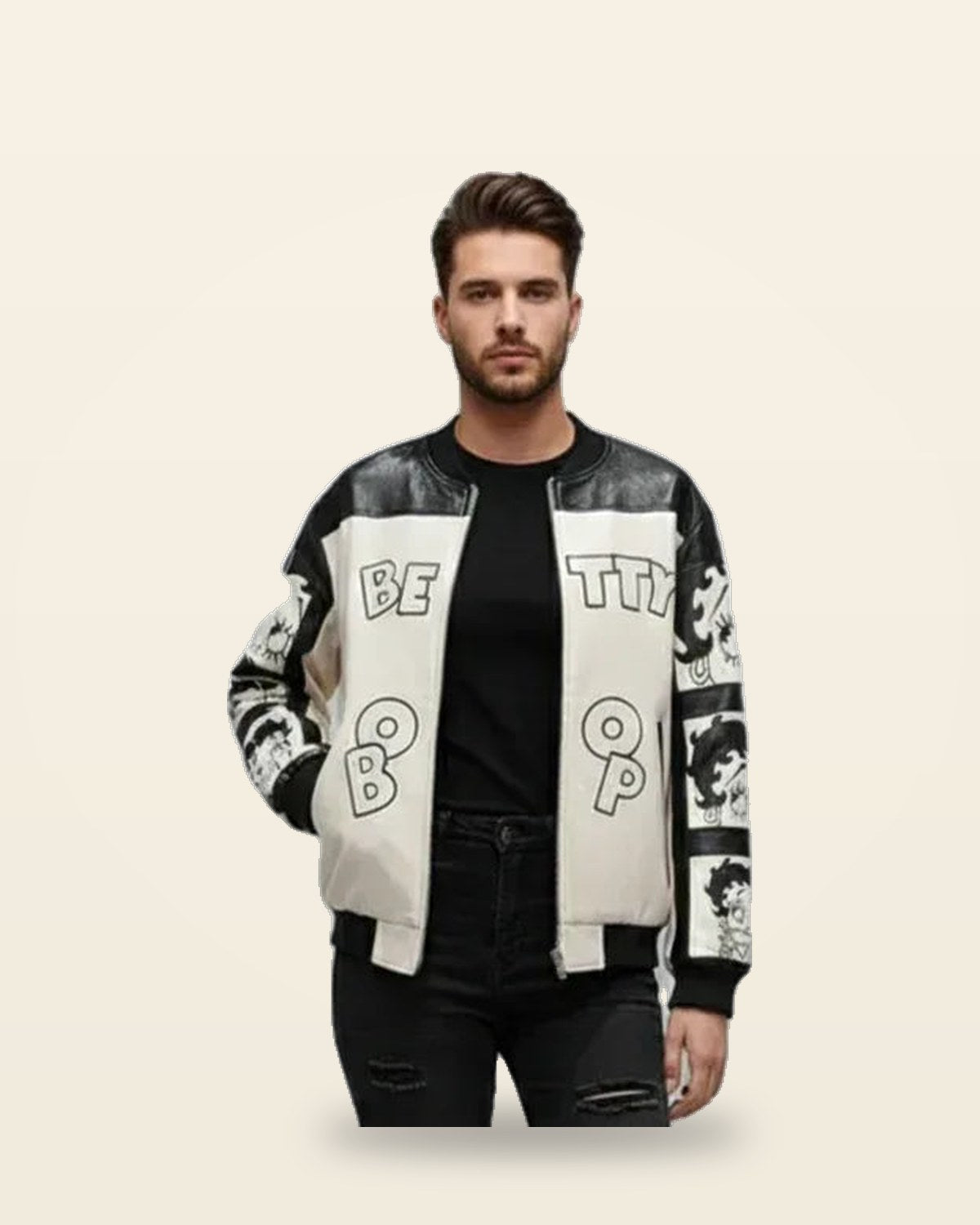 Multicolor veganvegan leather Jacket — Structured Streetwear Fit