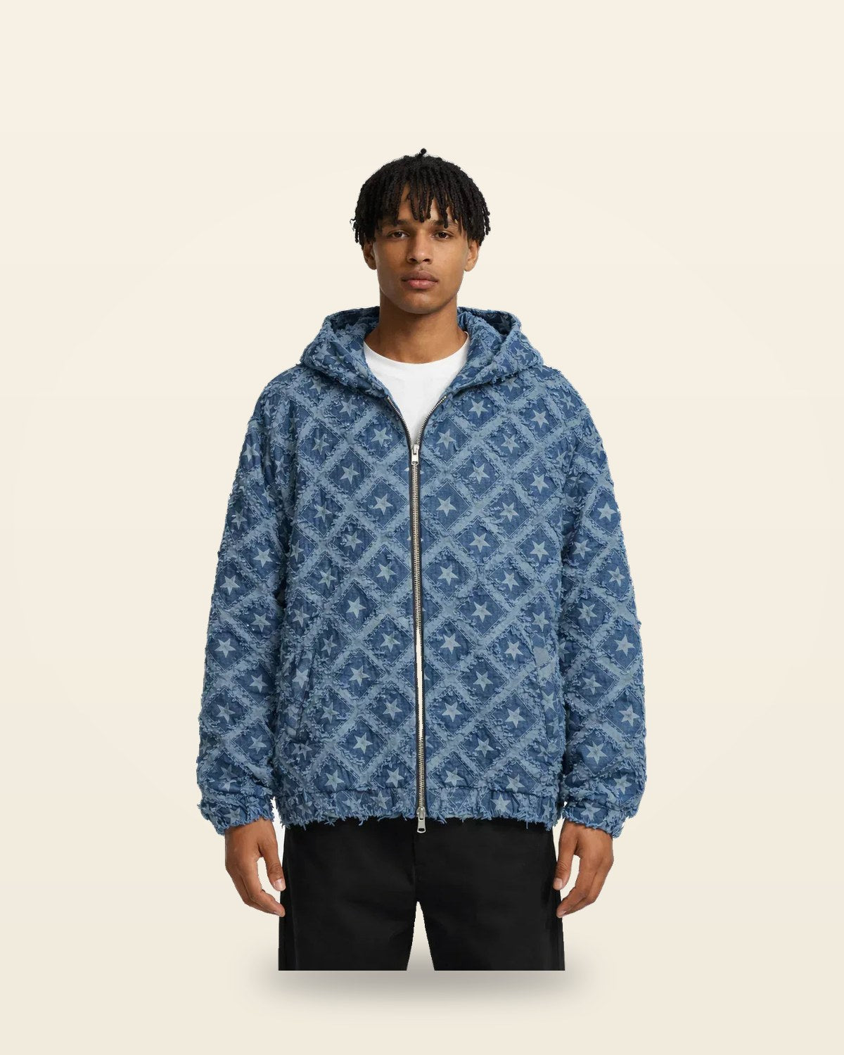 Navy Blue Zip Hoodie Jacket — Structured Streetwear