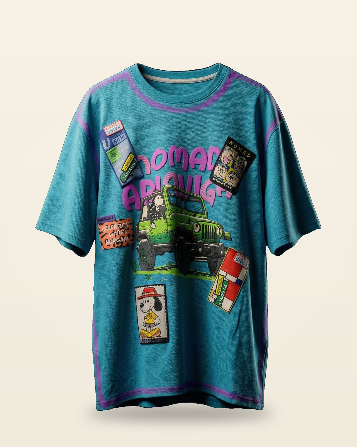 Nomad Oversized Tee — Bio-Washed Cotton, Teal