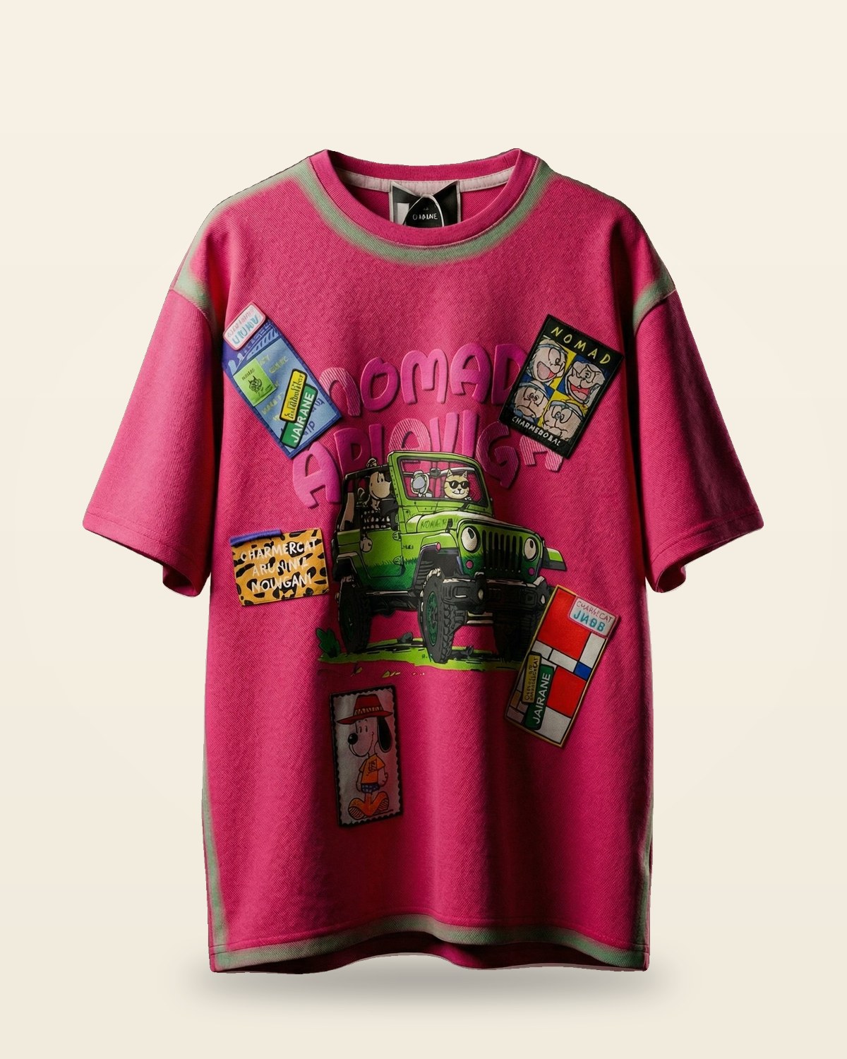 Nomad Oversized Tee — Pink Bio-Washed Cotton