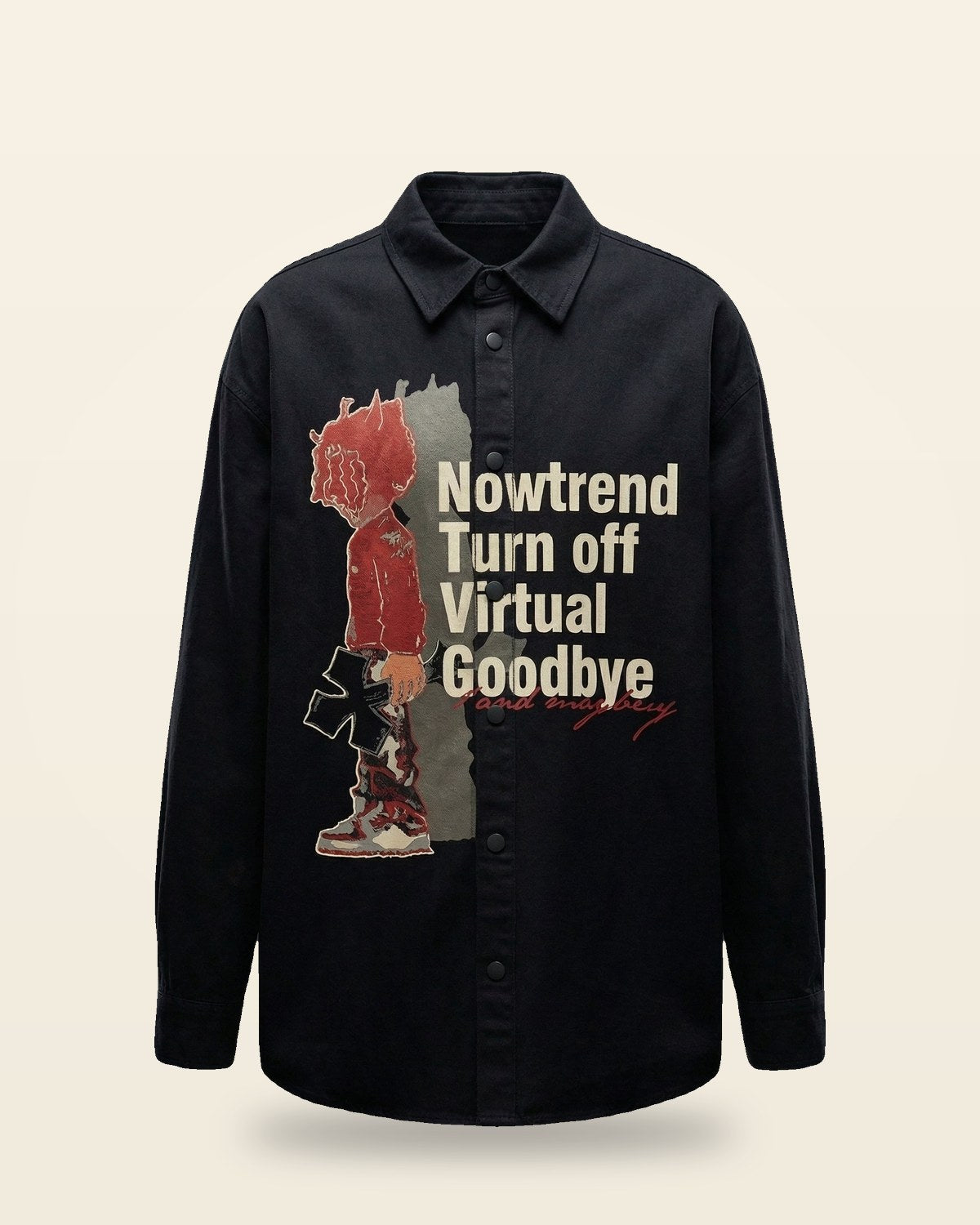 NTVG Oversized Shirt — Dual-Tone Structured Collar Fit