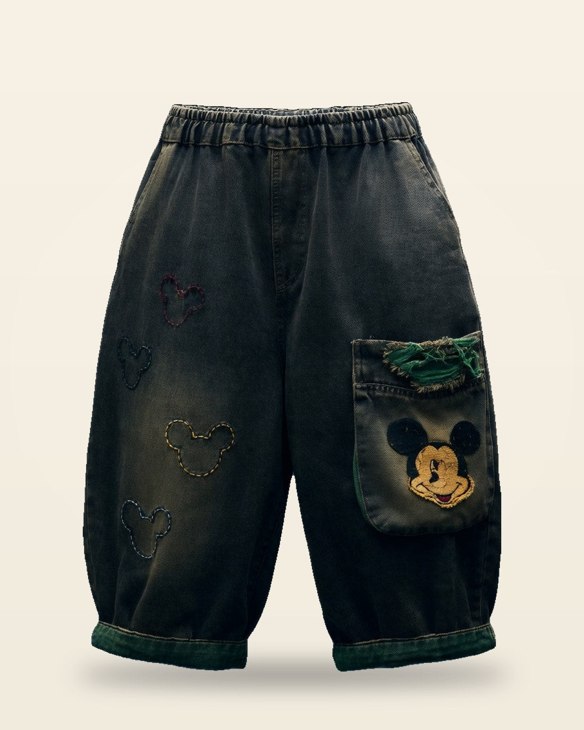 Olive Denim Shorts — Urban Fit with Clean Lines