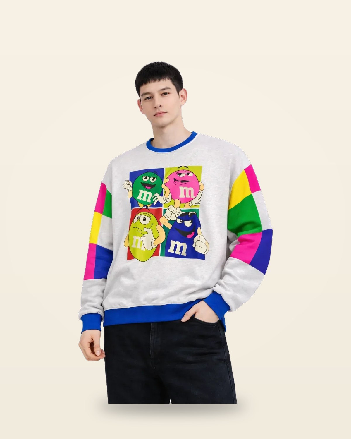 Oversized Fleece-Back Sweatshirt — Crew Neck Fit