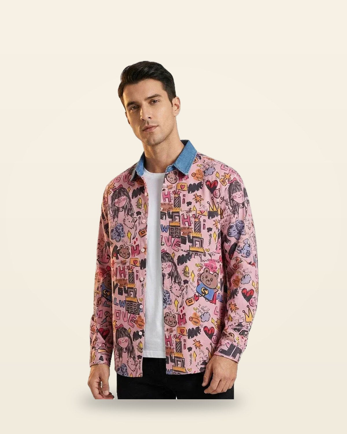 Oversized Pink Full Sleeve Shirt — Premium Cotton Fit