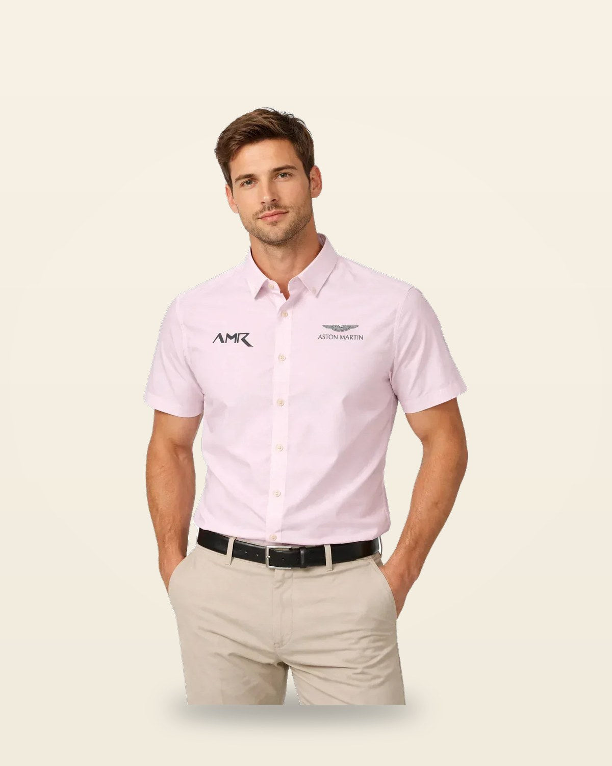 Pink Camp Collar Half Sleeve Shirt — Relaxed Fit