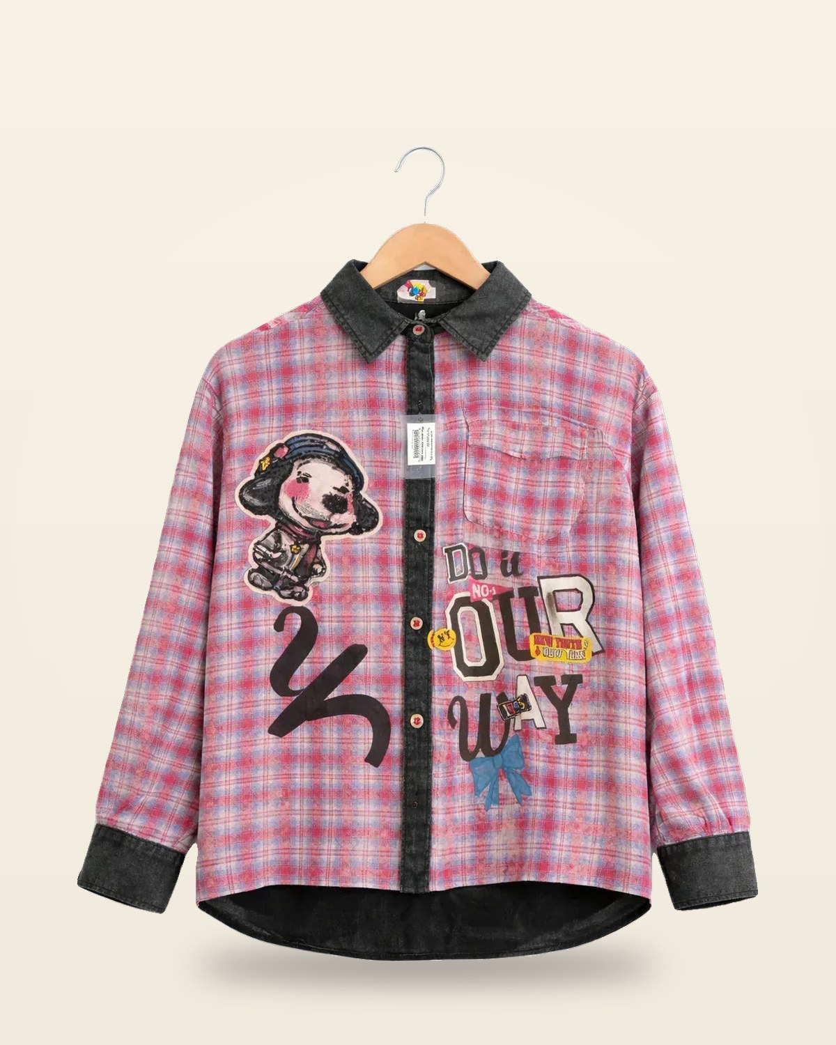 Pink Oversized Shirt — Full Sleeve Casual Fit