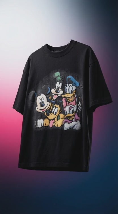 Black Oversized Fit Tee — Smooth Cotton Jersey