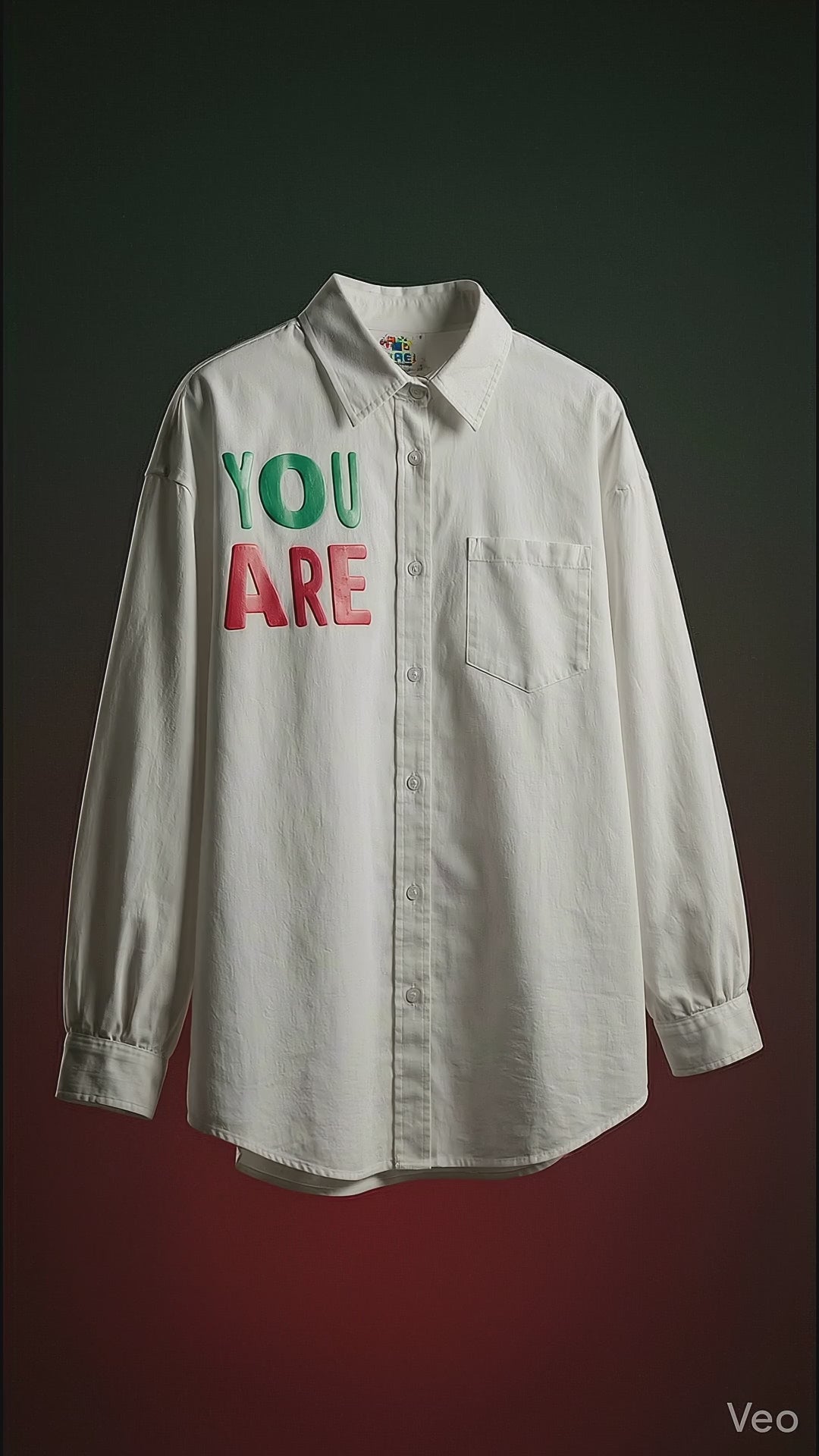 Korean-Collar Oversized Shirt — Boxy Fit