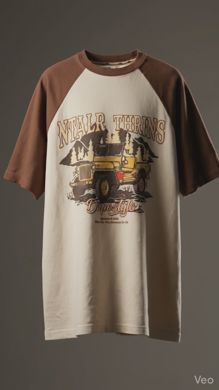 Cream Half-Sleeve Tee — Minimal Streetwear Fit