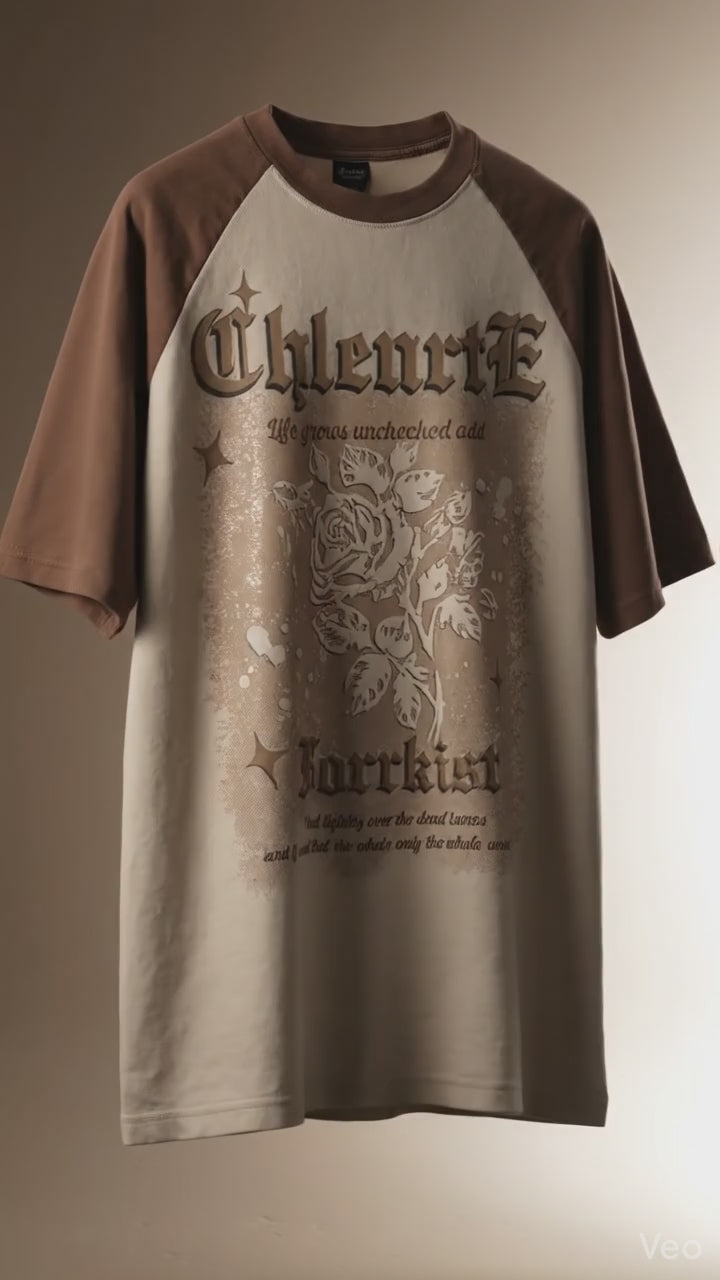 Beige Abstract Print Tee — Premium Cotton Fit