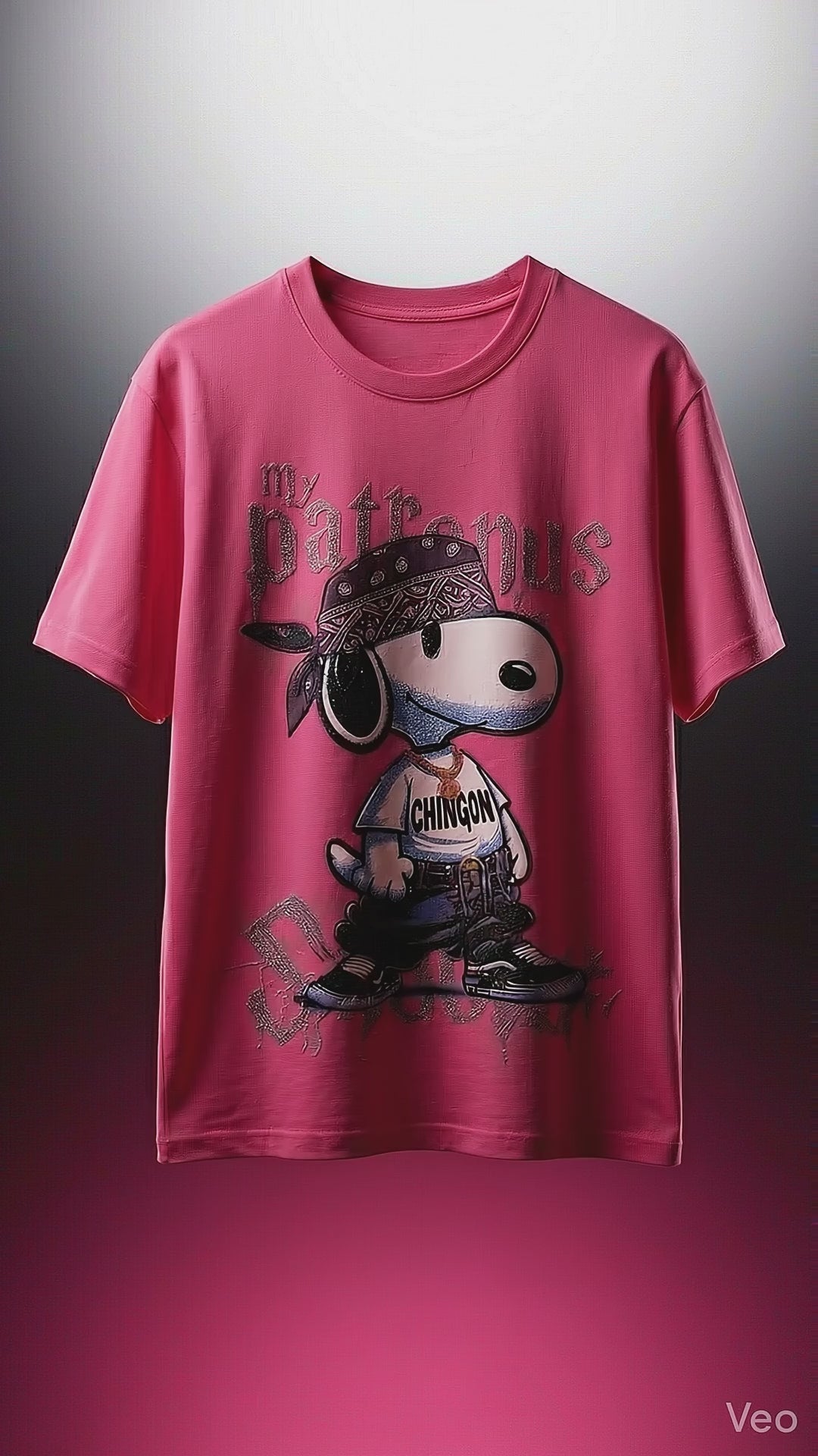 Animated Character Graphic Tee — Pink Oversized Fit