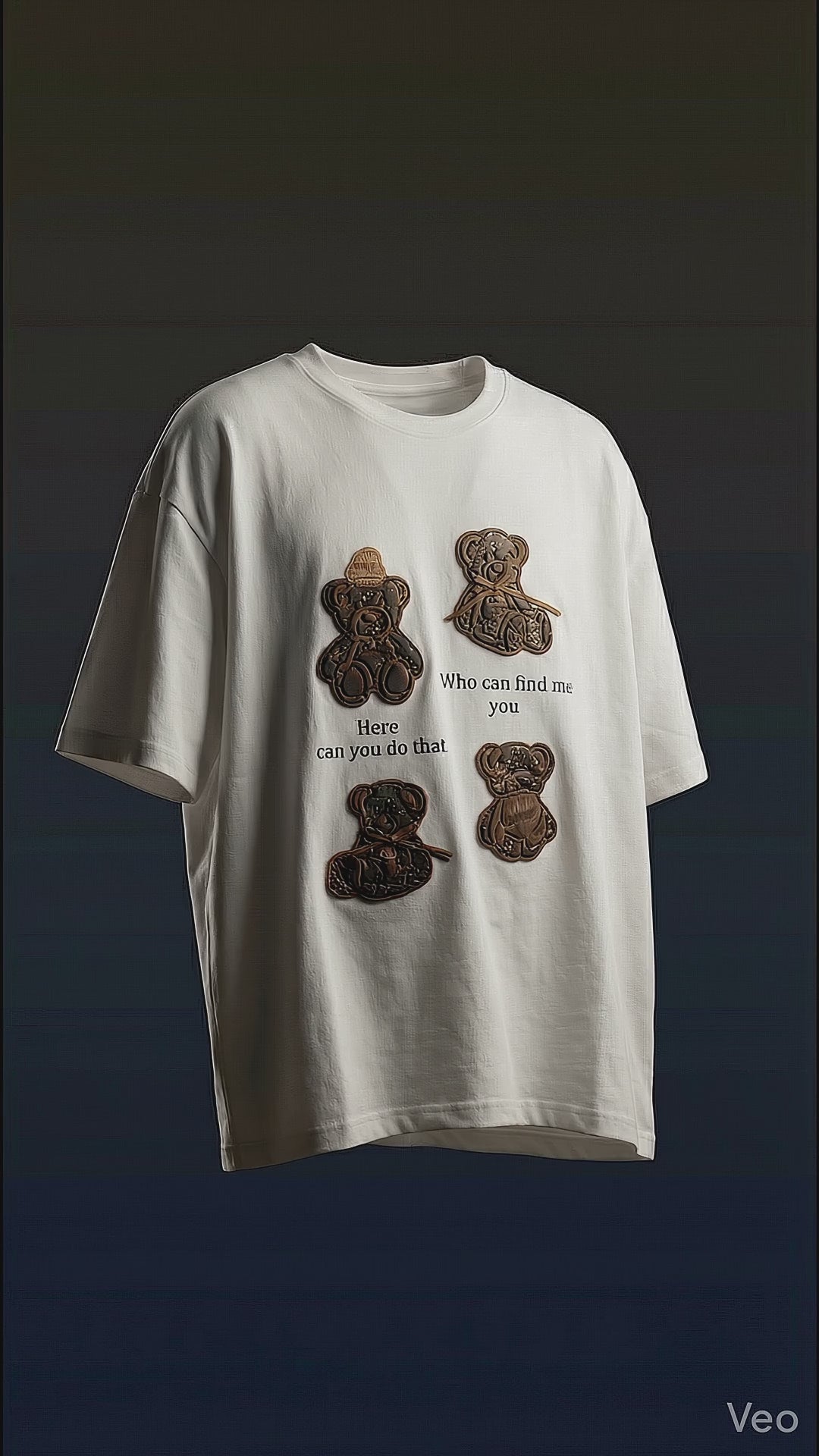 Heritage Teddy Oversized Tee — White Premium Cotton