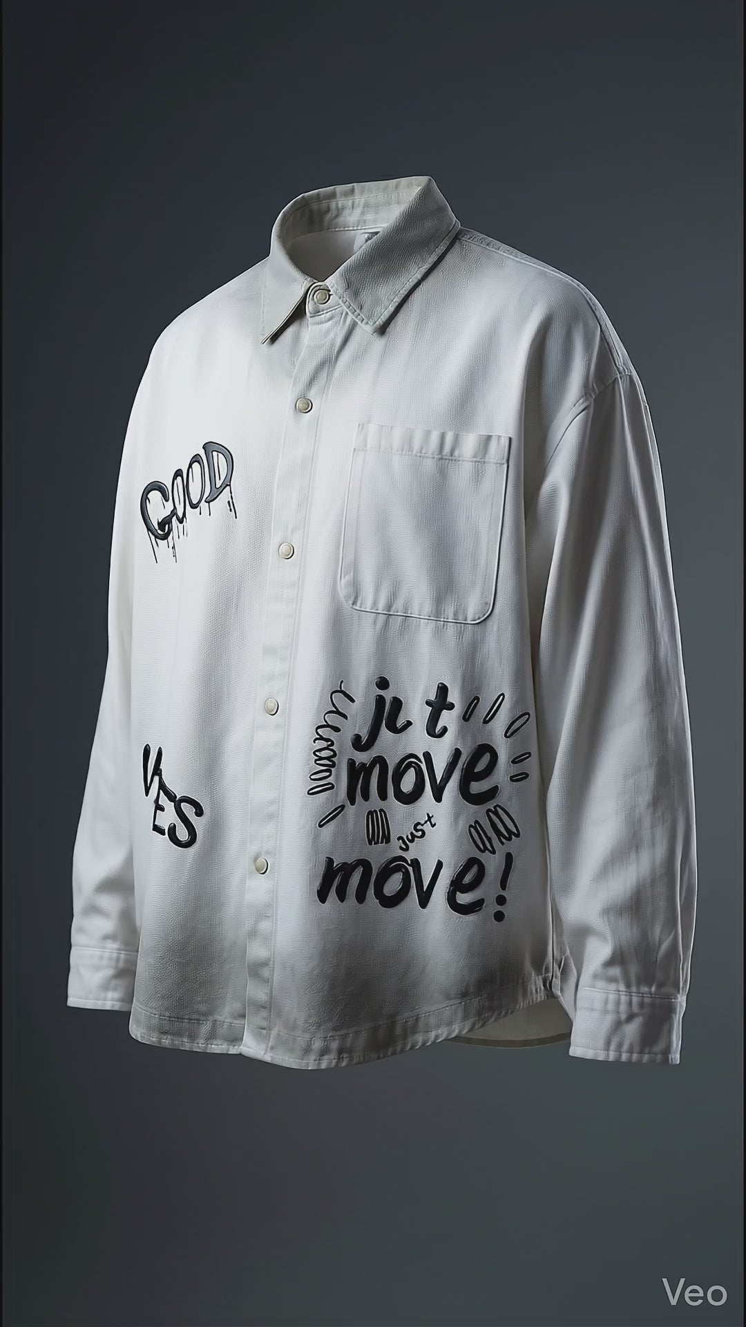 Urban Script Shacket — Relaxed Oversized Fit