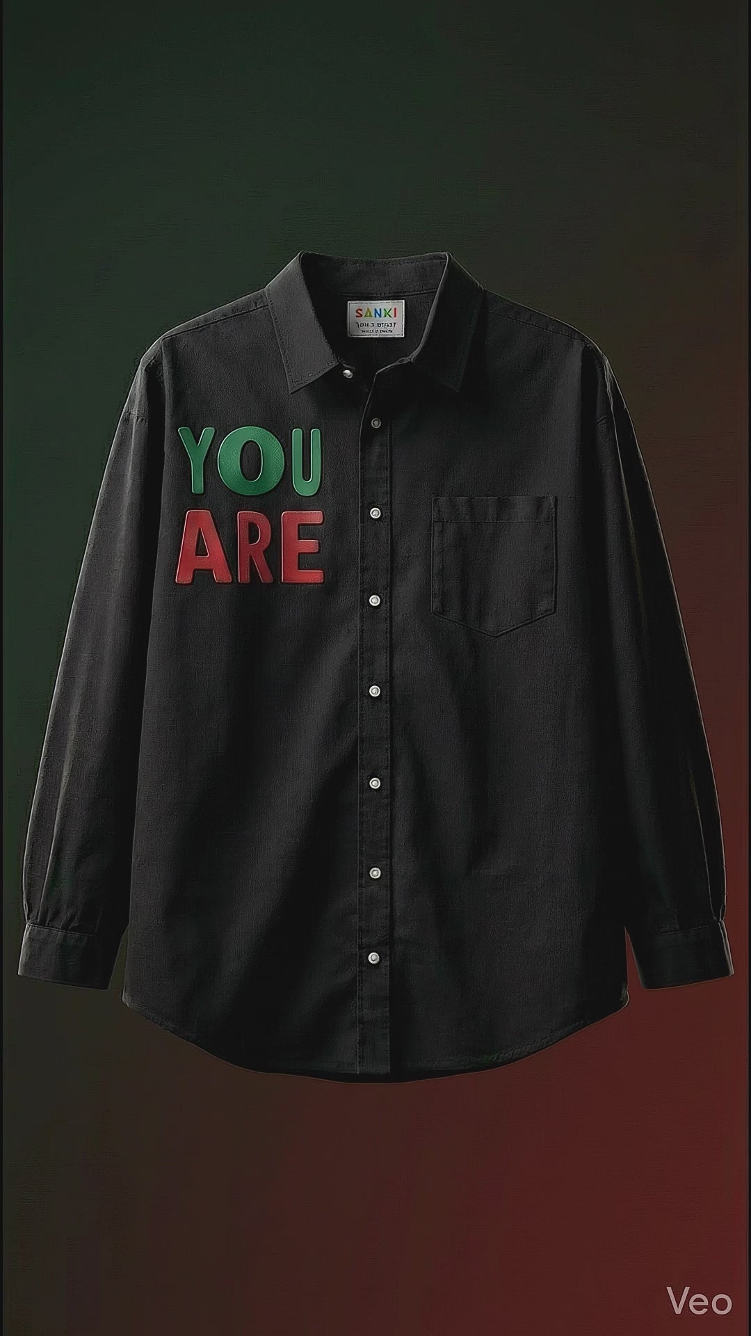 Korean-Collar Oversized Shirt — Boxy Fit