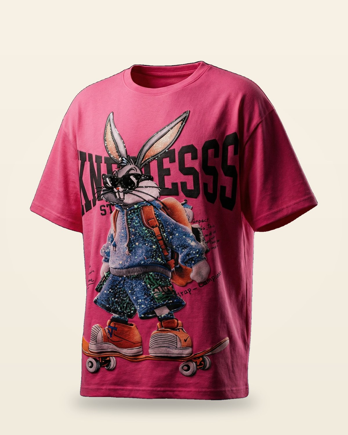 Rabbit Graphic Oversized Tee — Premium Drop Shoulder Fit