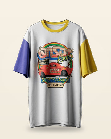 Racing Graphic Oversized Tee — Bio-Washed Cotton