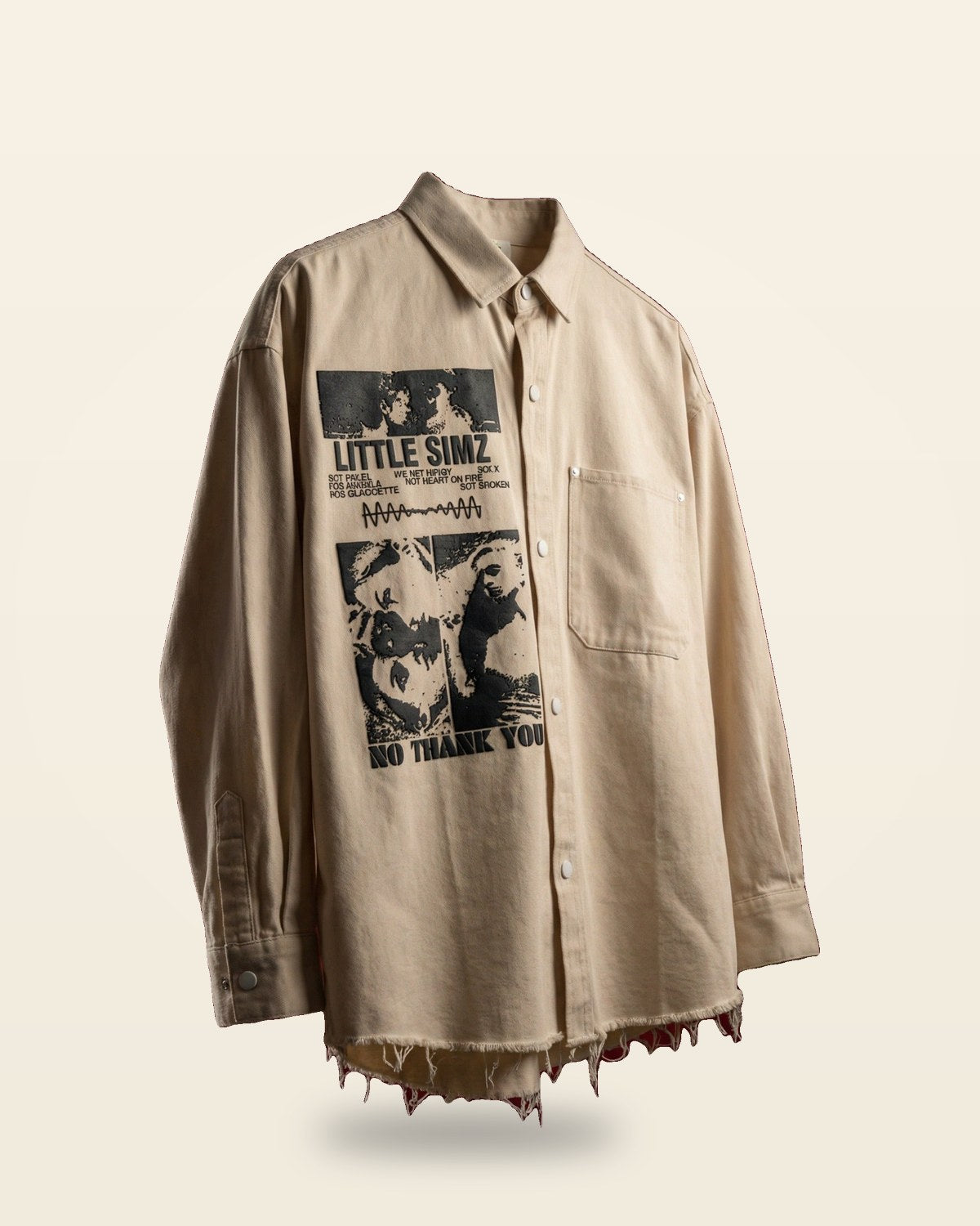 Relaxed Fit Shacket — Premium Two-Tone Beige