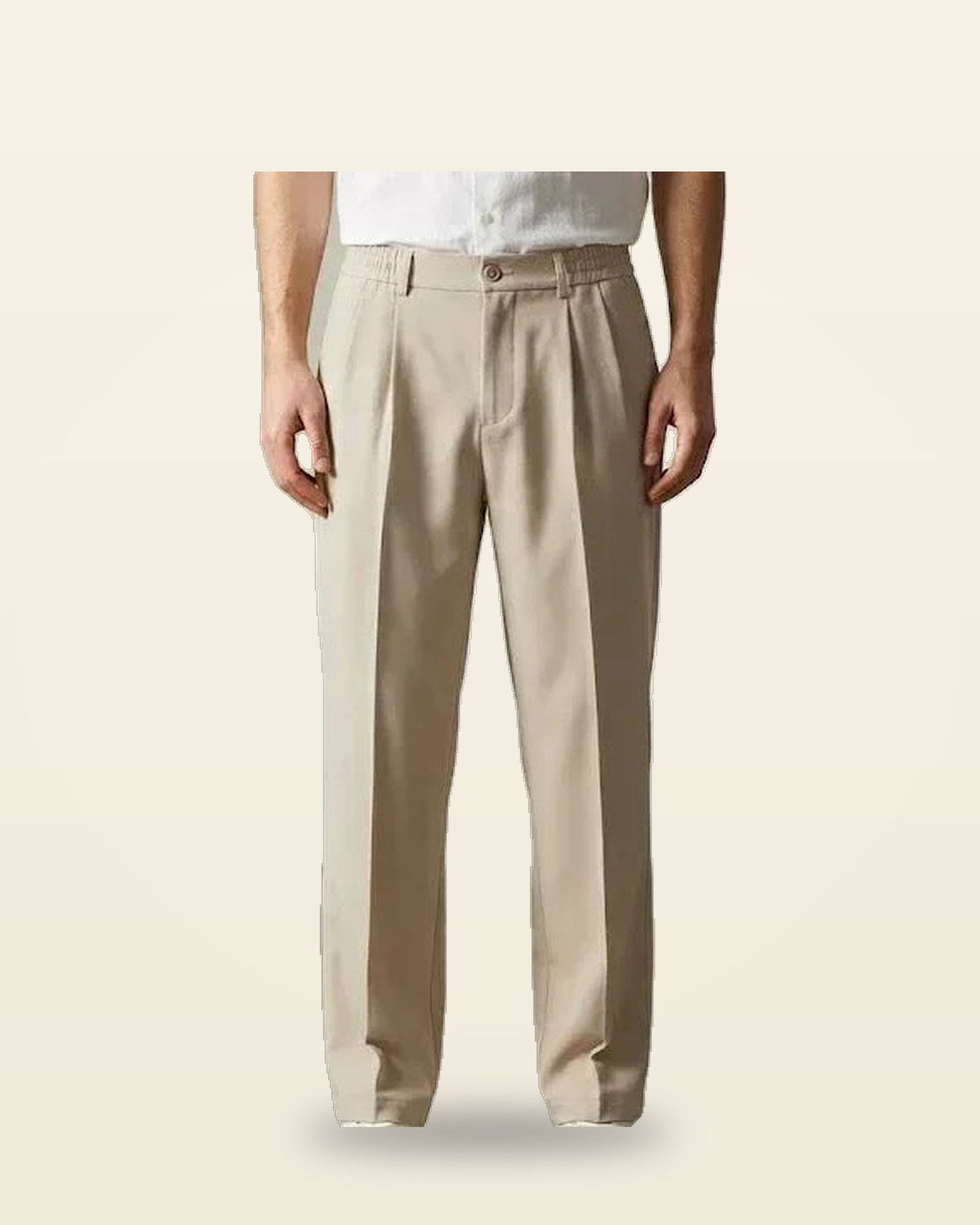 Relaxed Fit Trouser — Beige Mehndi Colorways