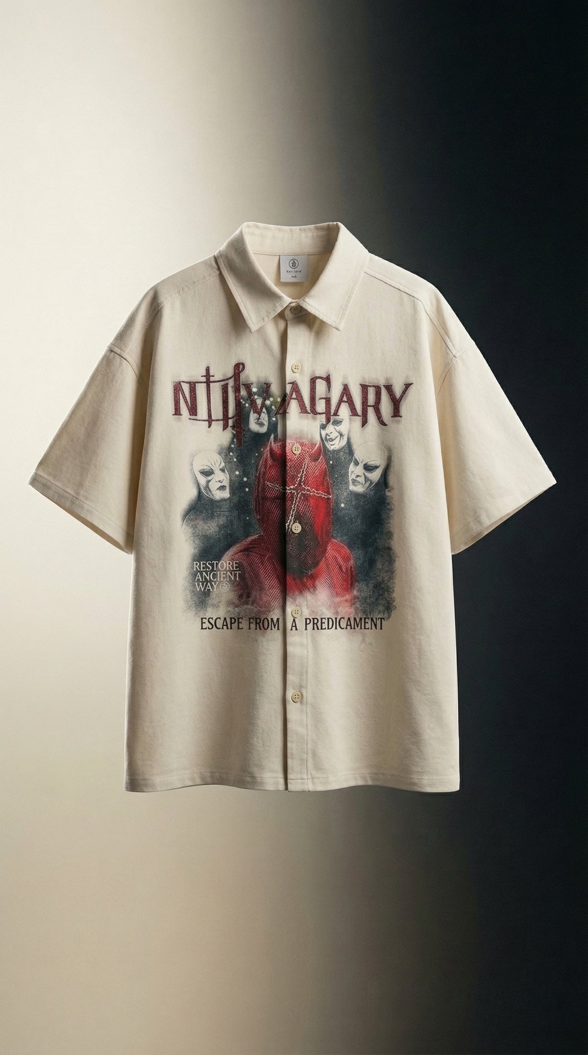 Escape Oversized Shirt — Camp Collar Premium Streetwear — view 2