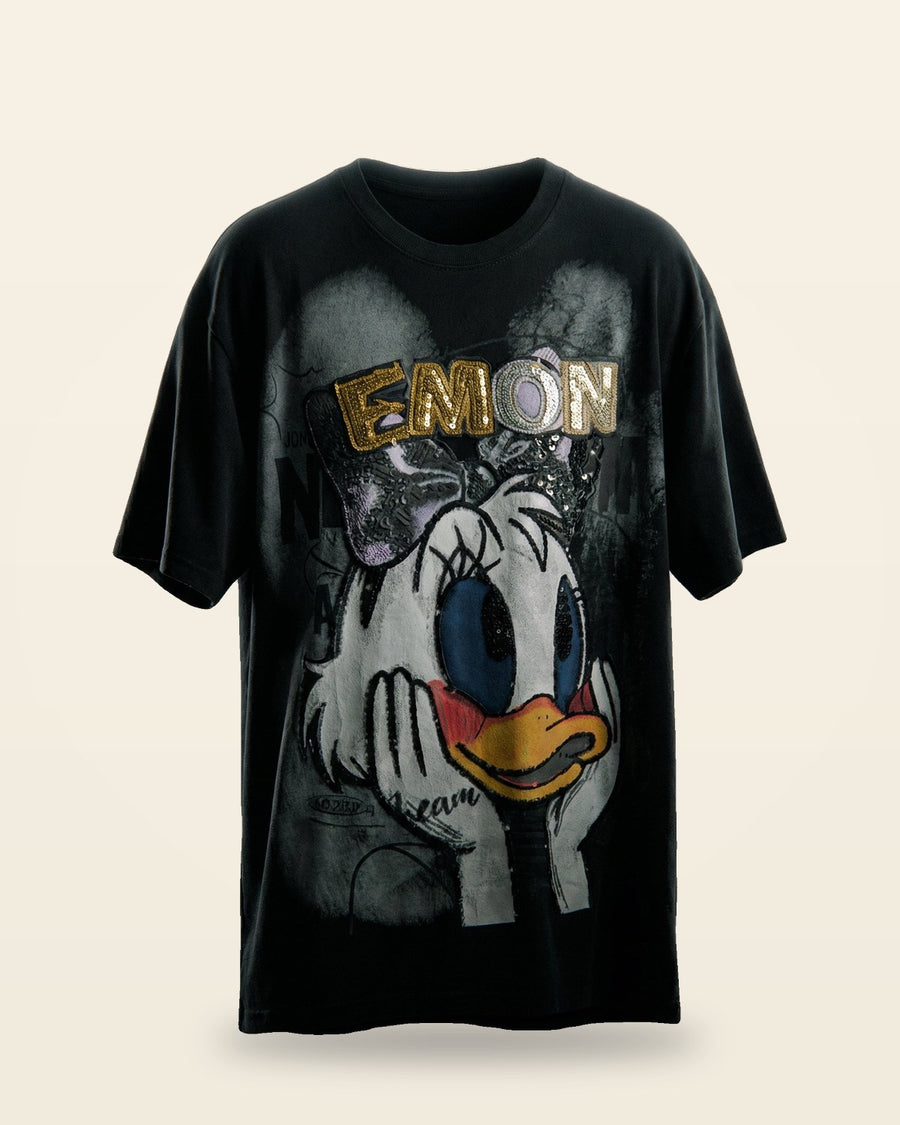 Retro Cartoon Duck Oversized Tee — Vintage Graphic Print