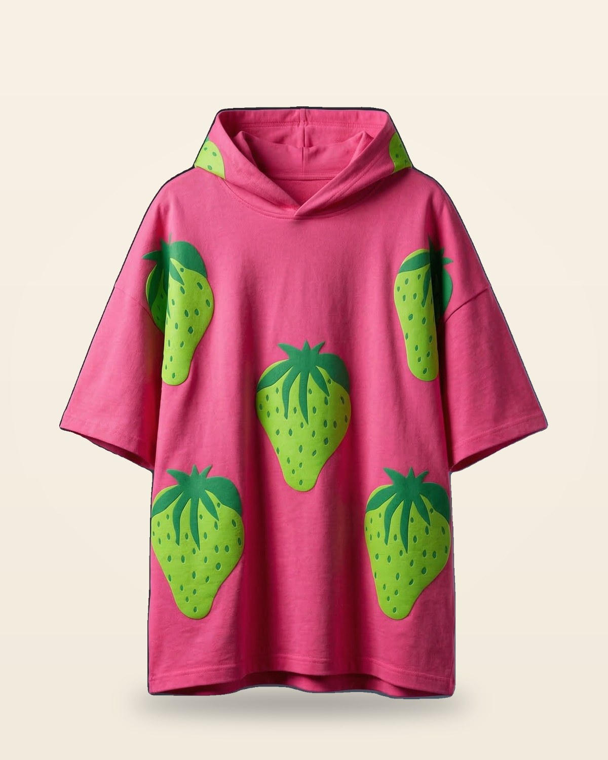 Retro Graphic Oversized Hoodie Tee — Pink