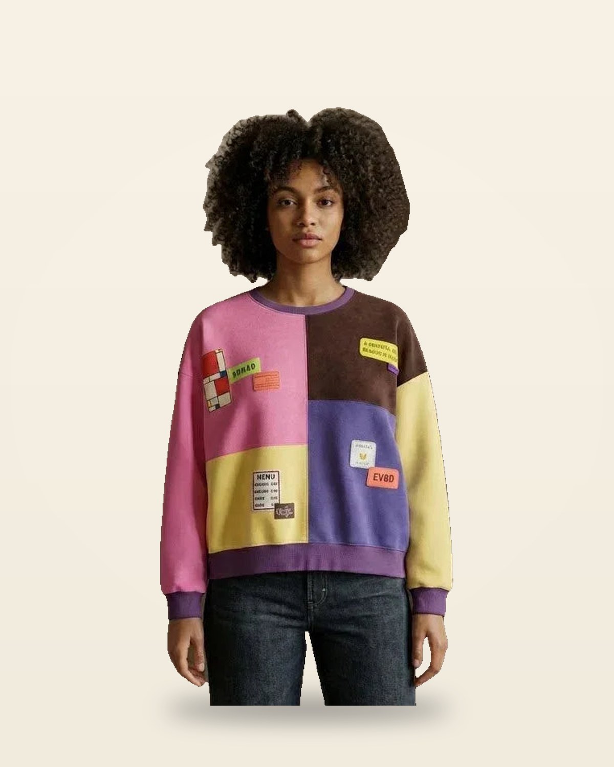 Retro Graphic Oversized Sweatshirt — Fleece-Backed Cotton