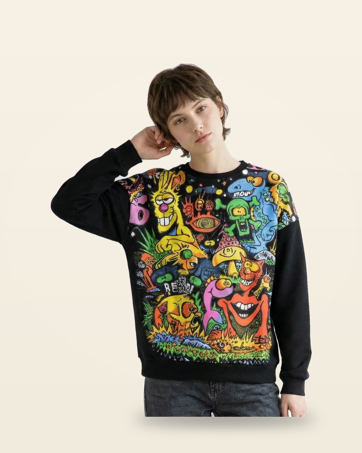 Retro Graphic Oversized Sweatshirt — Heavyweight Fleece