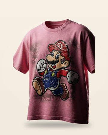 Retro Runner Graphic Tee — Pink Streetwear Fit