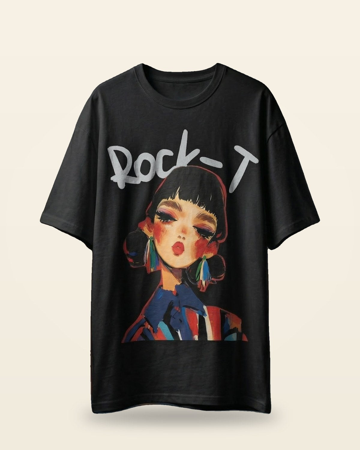 Rock Graphic Oversized Tee — Heavyweight Cotton Fit