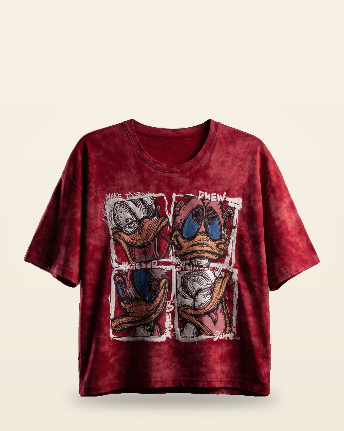 SANKI Abstract cartoon Oversized T-shirt RED