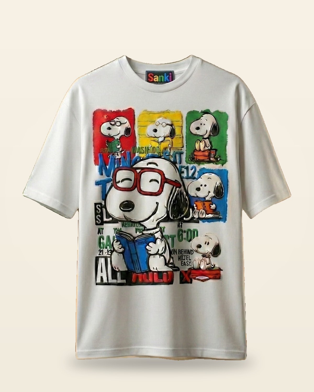 Scholar Dog Oversized Tee — Premium Cotton Drop Shoulder