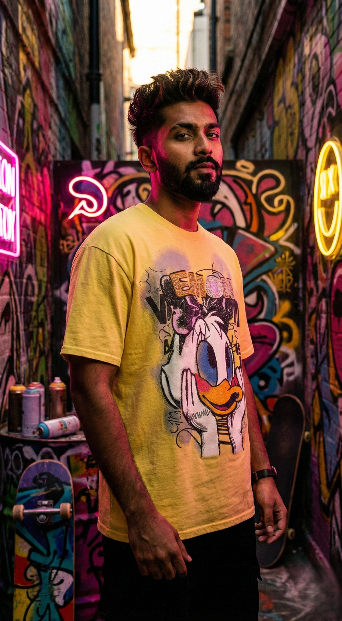 Retro Cartoon Duck Oversized Tee — Vintage Graphic Print — view 8