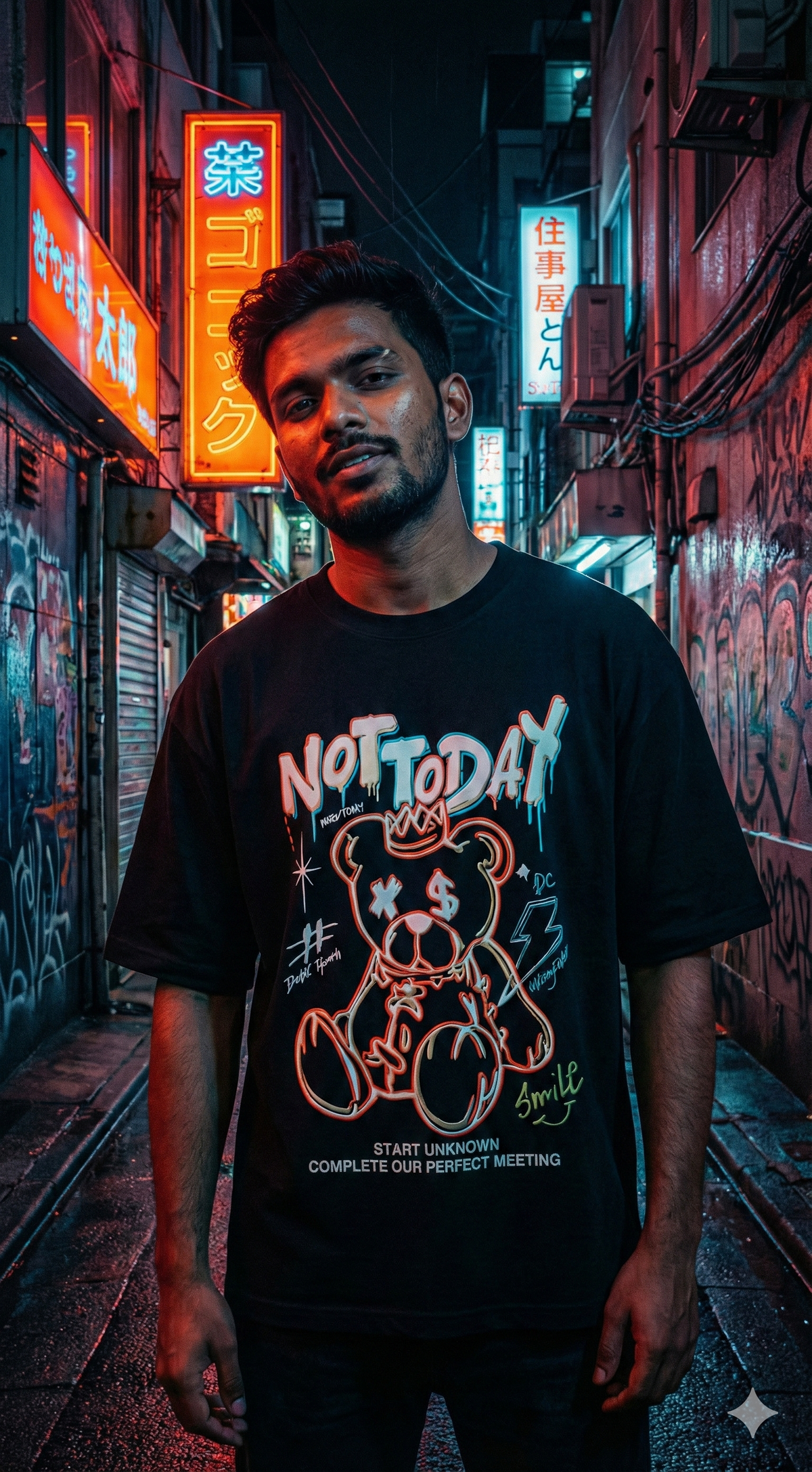 Not Today Graphic Tee — Minimal Print Fit — view 3