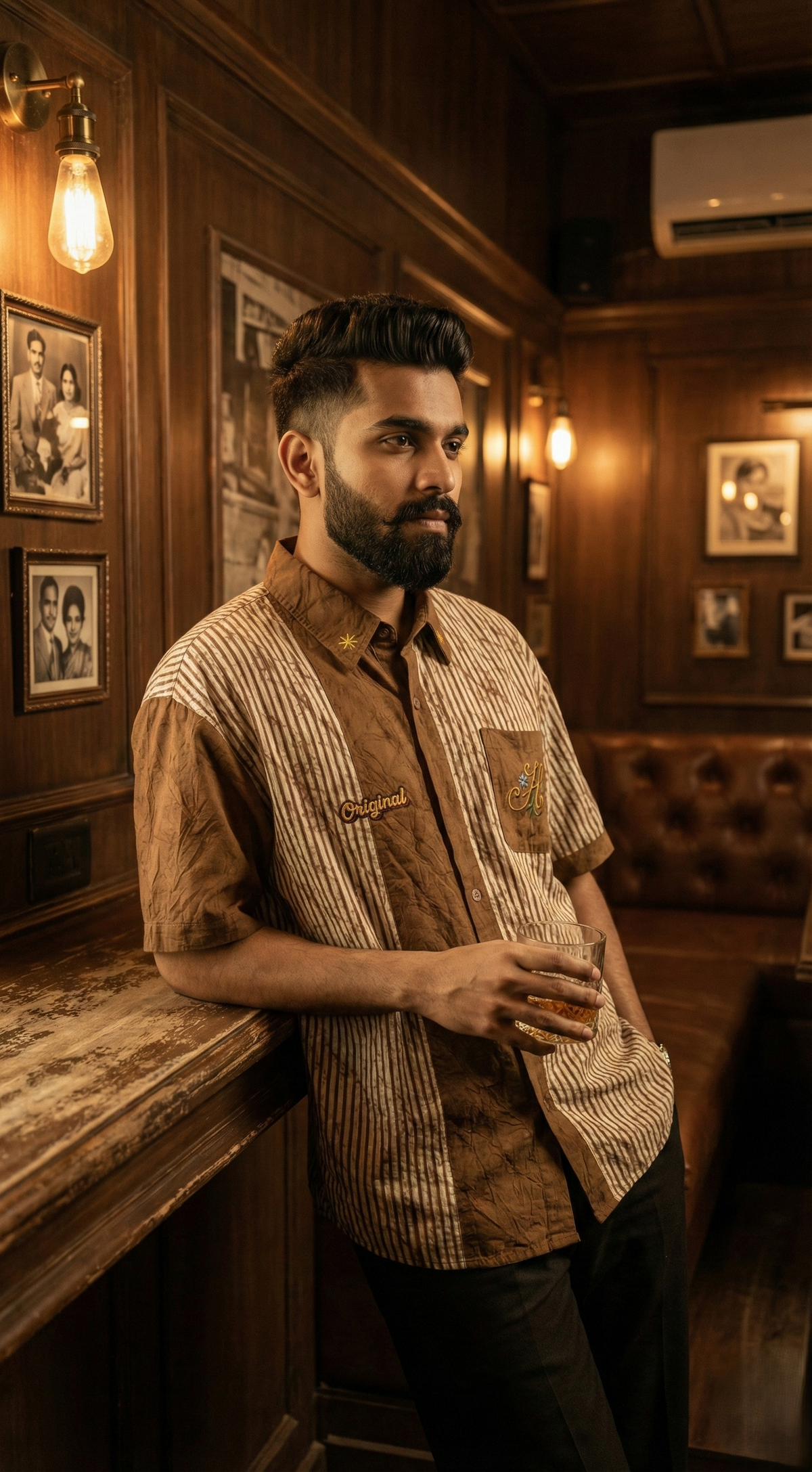 Dual Panel Patch Shirt — Premium Relaxed Streetwear — view 4