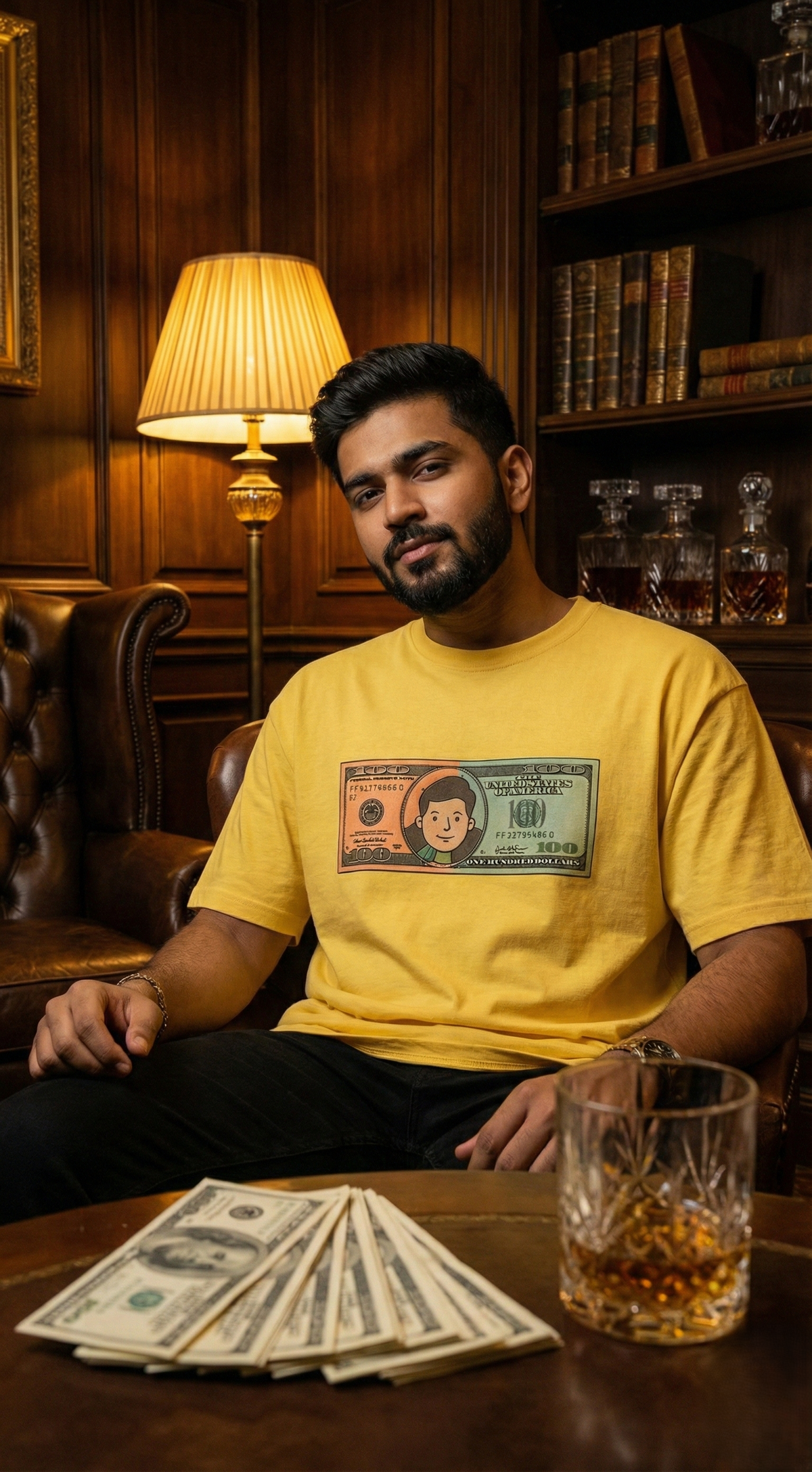 Rich Energy Graphic Oversized Tee — Yellow — view 4