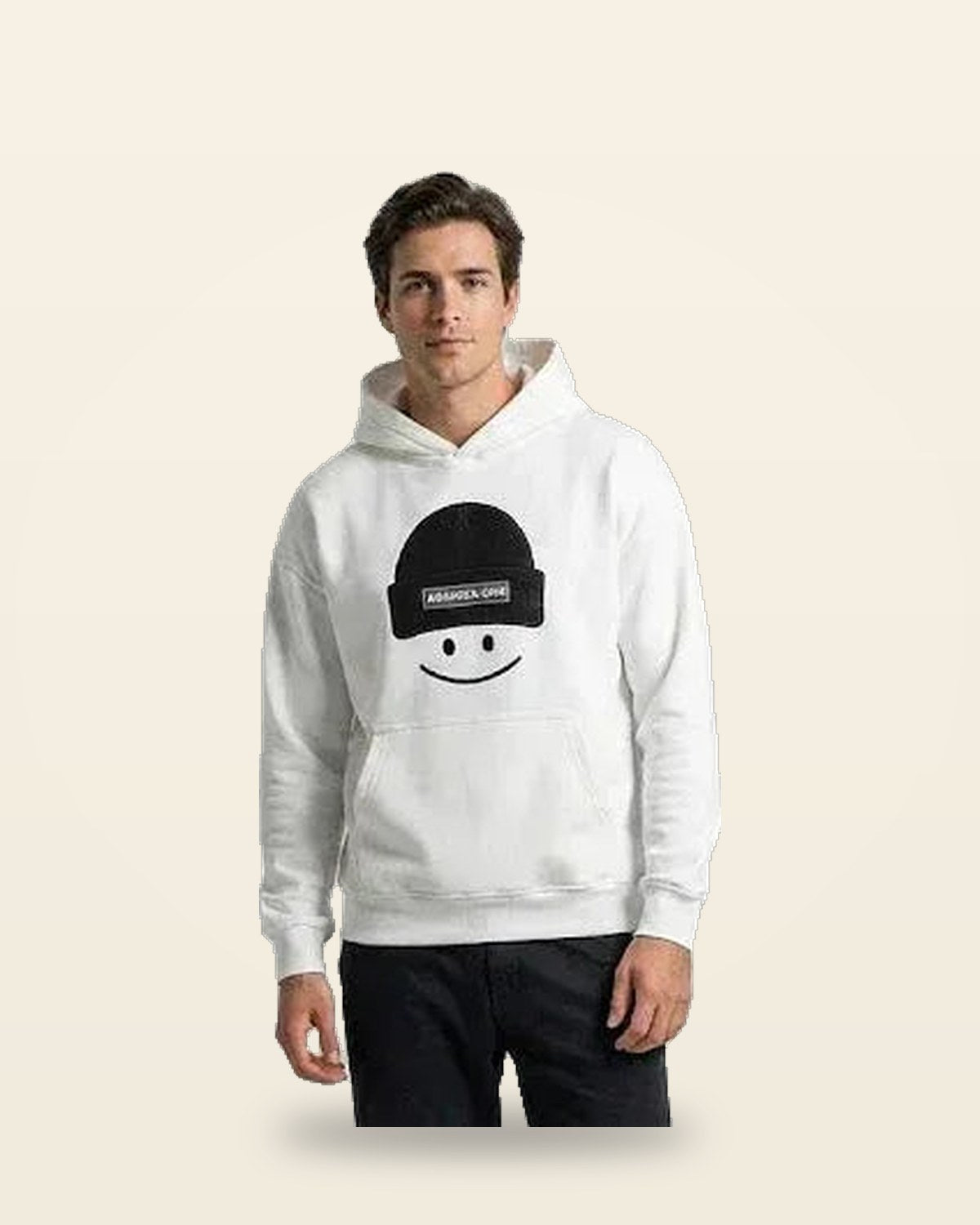 Smiley Mask Hoodie — Heavyweight Fleece Pullover
