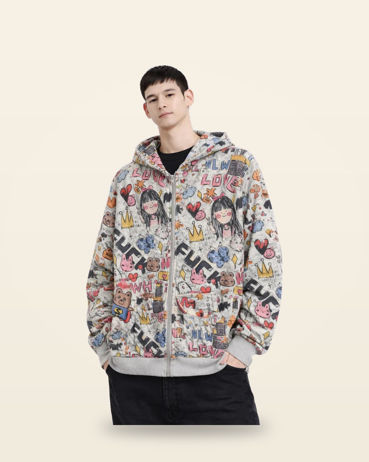 Multicolor Full Sleeve Jacket — Minimalist Streetwear Fit
