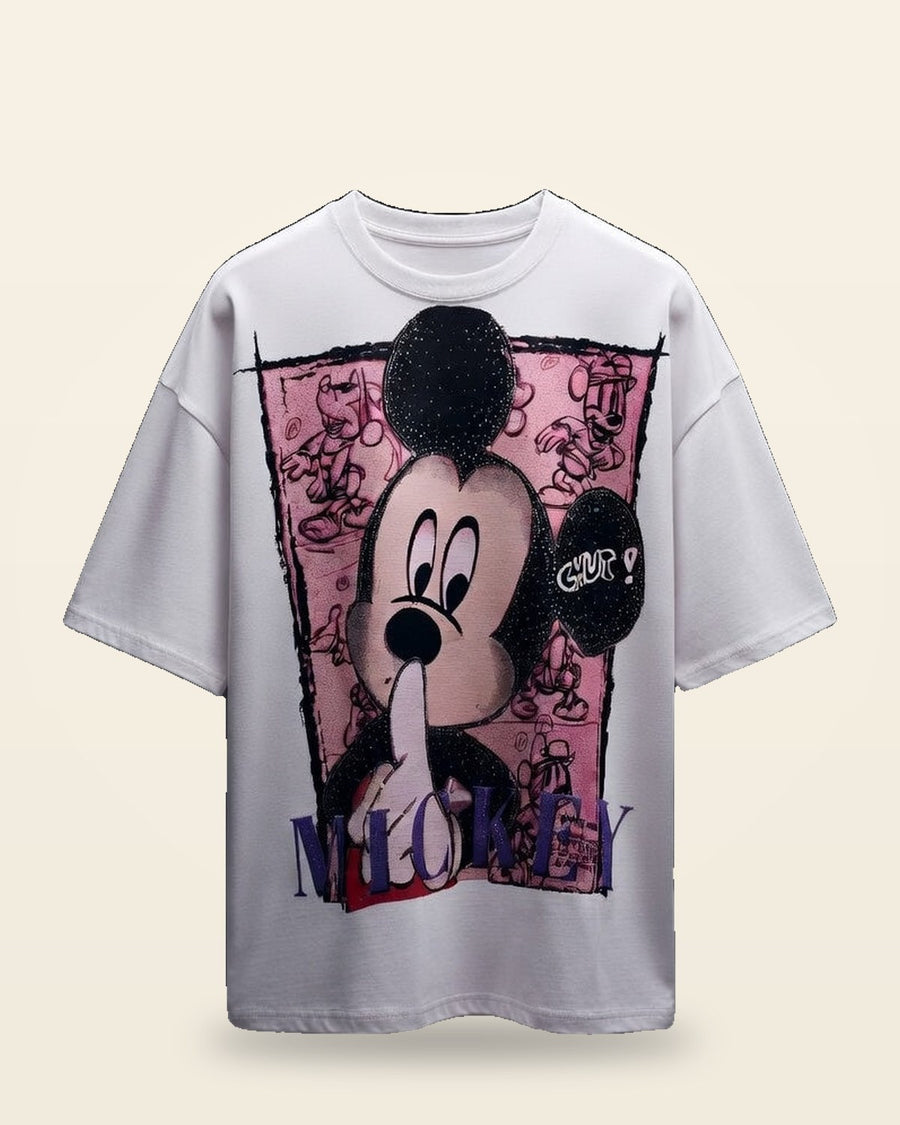 Stay Chill Character Print Oversized Tee