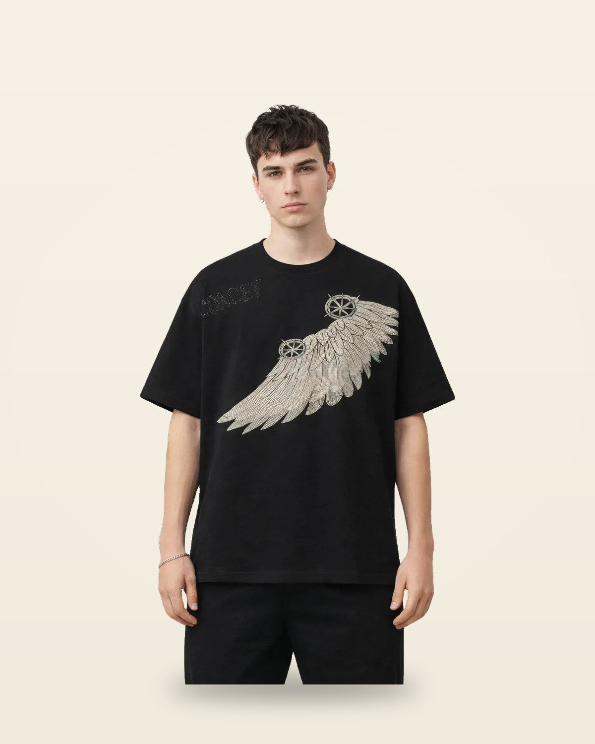 Stonework Graphic Tee — Black Oversized Fit